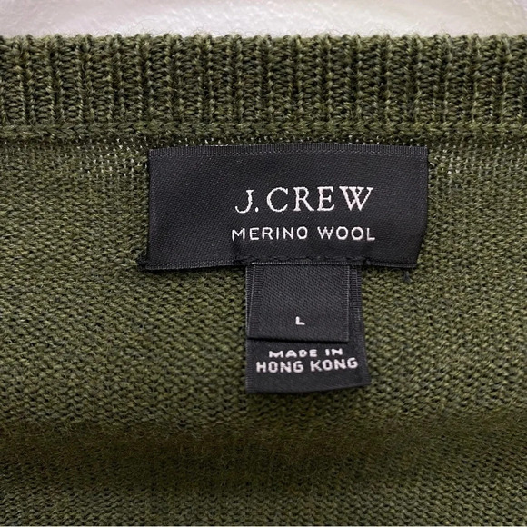 Men’s J. Crew Slim merino wool sweater Green Sz Lg - Picture 3 of 4